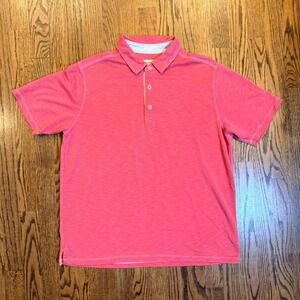 Tommy Bahama Emfielder Polo Shirt Short Sleeve Coral Pink Large TB214081R